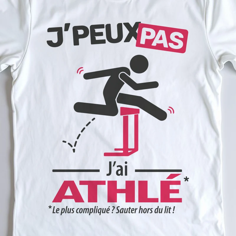 Design homme 'Je peux pas, j’ai athlé' – parfait pour le saut de haies