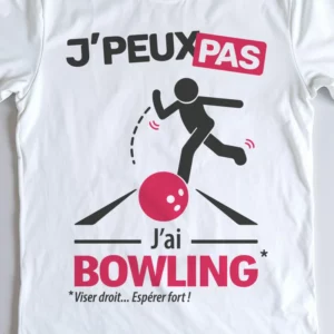 Design homme 'Je peux pas, j’ai bowling' – parfait pour renverser les quilles
