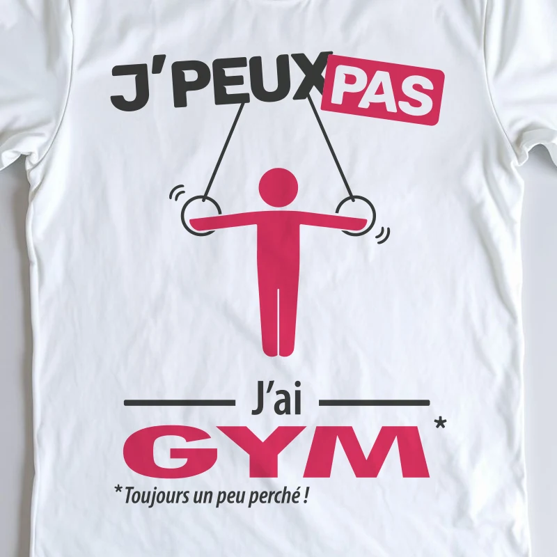 Design homme 'Je peux pas, j’ai gym' – parfait pour monter aux anneaux