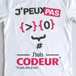 Design homme 'Je peux pas, je suis codeur' – parfait pour les développeurs