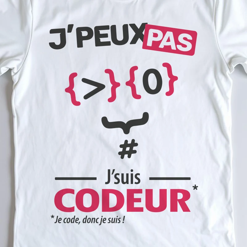 Design homme 'Je peux pas, je suis codeur' – parfait pour les développeurs
