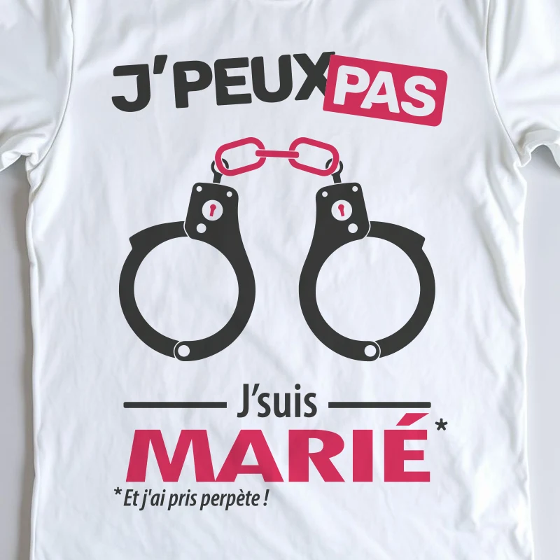Design homme 'Je peux pas, je suis marié' – parfait comme cadeau de mariage