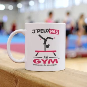 Cadeaux mug et tasse avec la citation 'Je peux pas, j'ai gym' pour femme