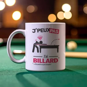 Accessoires mug et tasse avec le message 'Je peux pas, j’ai billard' pour homme