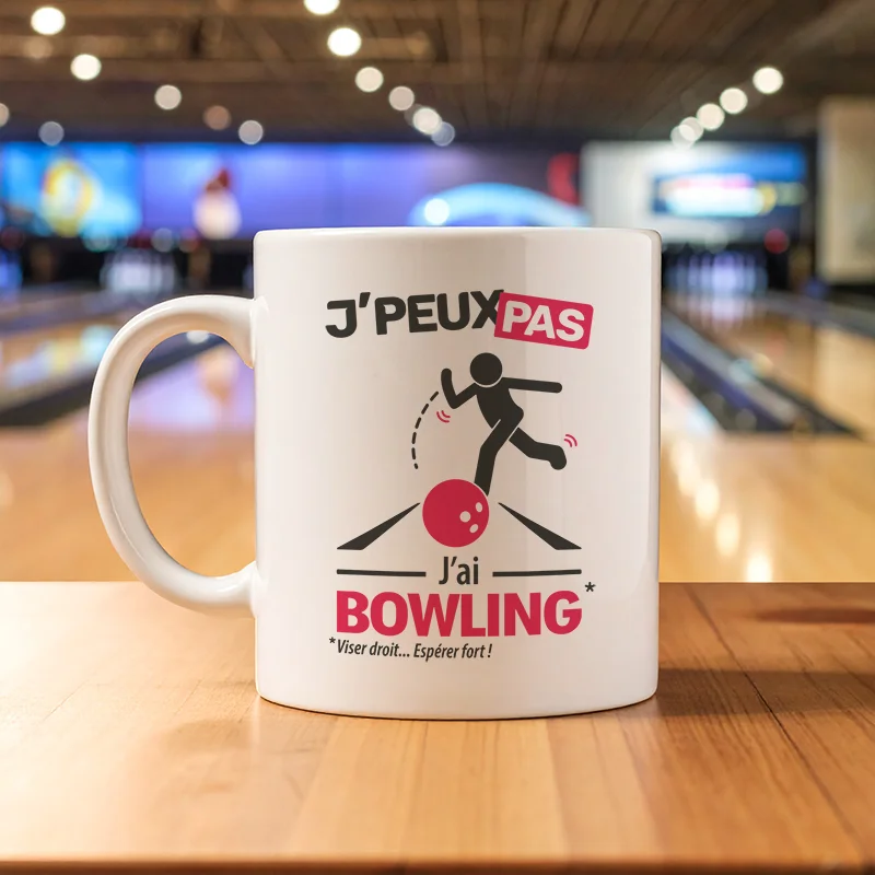 Accessoires mug et tasse avec message 'Je peux pas, j’ai bowling' pour homme