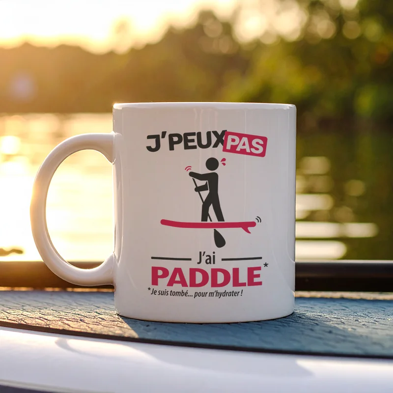 Cadeaux mug et tasse avec le message 'Je peux pas, j’ai paddle' pour homme
