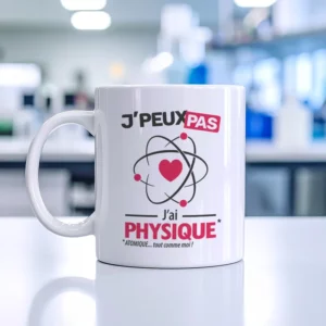 Accessoires mug et tasse avec message 'Je peux pas, j’ai physique'