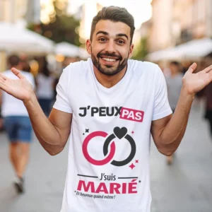 T-shirt à offrir 'Je peux pas, je suis marié' pour hommes heureux