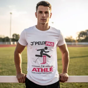 T-shirt à offrir 'Je peux pas, j’ai athlé' pour homme qui saute les haies