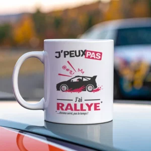 Accessoires mug et tasse humoristique 'Je peux pas, j'ai rallye'