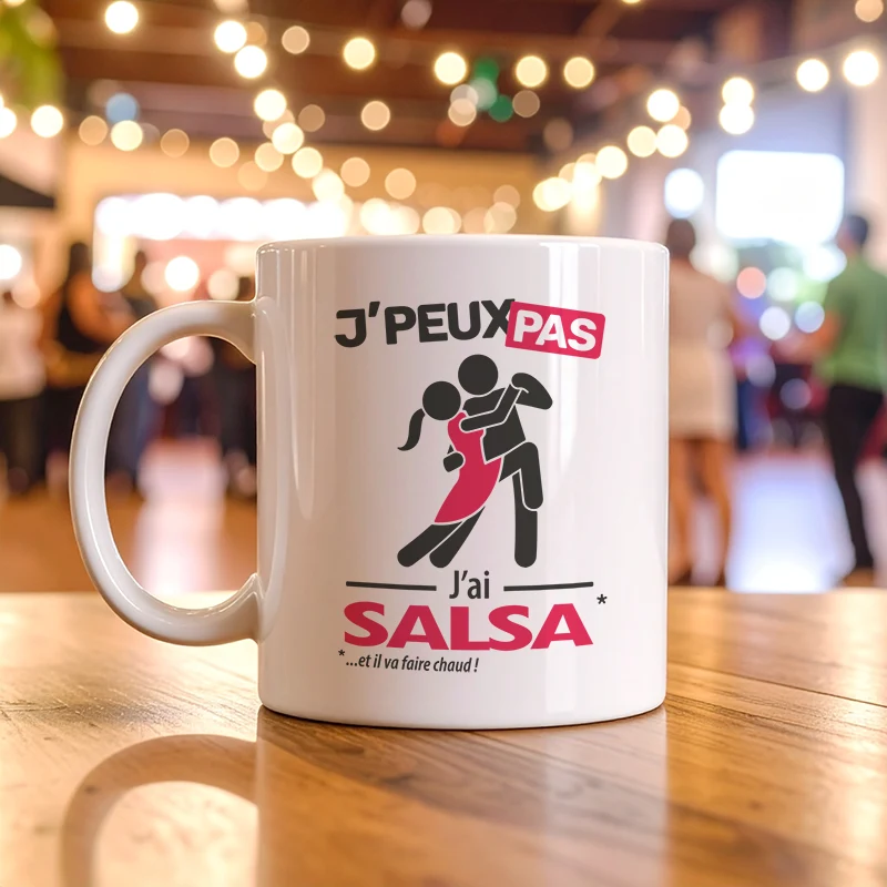 Accessoires mug et tasse avec citation 'Je peux pas, j'ai salsa' l'humour latin