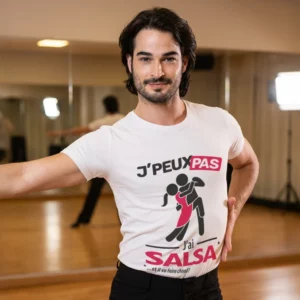 T-shirt à offrir 'Je peux pas, j’ai salsa' pour homme danseur