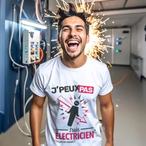 T-shirt à offrir 'Je peux pas, j'suis électricien' pour hommes au courant