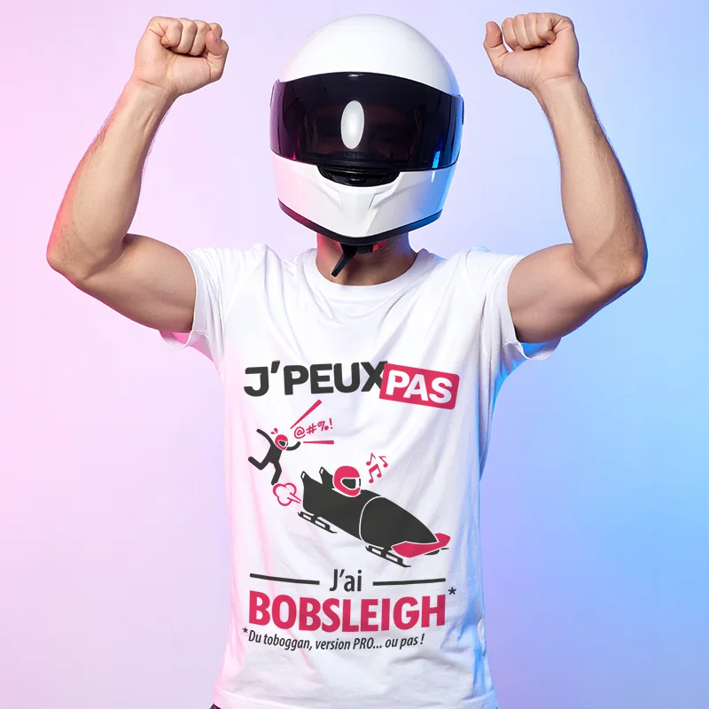T-shirt pas cher 'je peux pas j'ai bobsleigh', un design drôle et fun