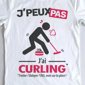 Design 'Je peux pas, j'ai curling', cadeau drôle pour les curleurs