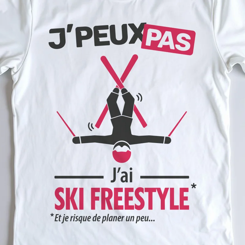 Design 'Je peux pas, j'ai ski freestyle', cadeau drôle pour les fans d'acrobaties