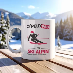 Accessoires mug et tasse pas chers pour anniversaire 'Je peux pas, j'ai ski alpin'