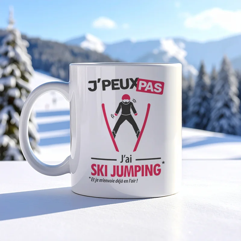 Accessoires mug et tasse trop cool 'Je peux pas, j'ai ski jumping'