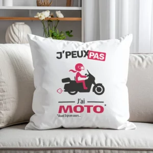 Mug motarde routière « Je peux pas, j’ai moto » pour celles qui vivent la route au quotidien.