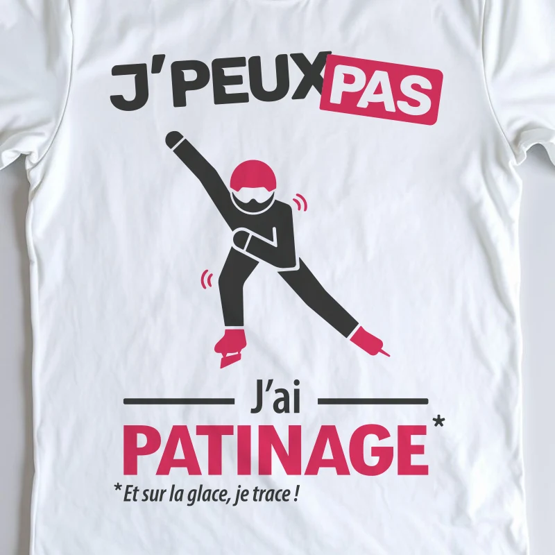 Design 'Je peux pas, j'ai patinage de vitesse', cadeau sympa pour partir glisser vite