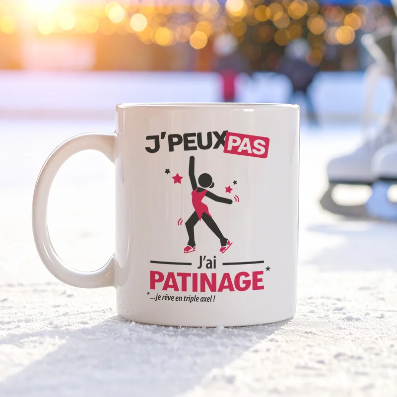 Idées cadeaux mug et tasse 'Je peux pas, j'ai patinage artistique'
