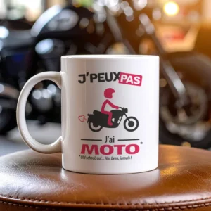 « Je peux pas, j’ai moto » version classic : un design vintage pour les amoureux de belles mécaniques.