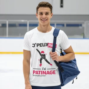 T-shirt homme sportif 'Je peux pas, j'ai patinage', cadeau pour fan de vitesse
