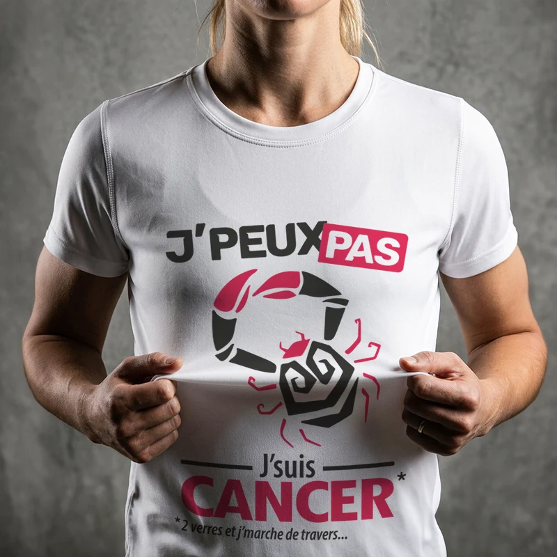 T-shirt sport et respirant de la collection Signe Astrologique 'Je peux pas je suis Cancer'