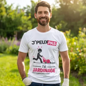 Drôle et fun le t-shirt homme 'Je peux pas j'ai jardinage' pour les beaux jours.