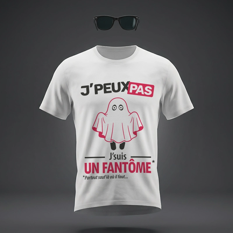 Le t-shirt 'je peux pas je suis un fantôme' te rend invisible pour les corvées