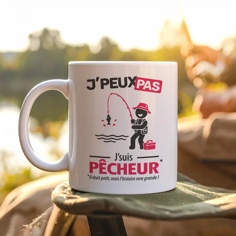 Le mug du réconfort 'Je peux pas j'suis pêcheur' pour les amoureux de grosses prises