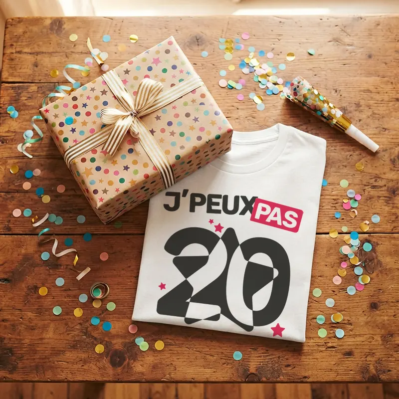 Idée de t-shirt culte avec l'expression 'je peux pas' imprimé pour un cadeau d'anniversaire